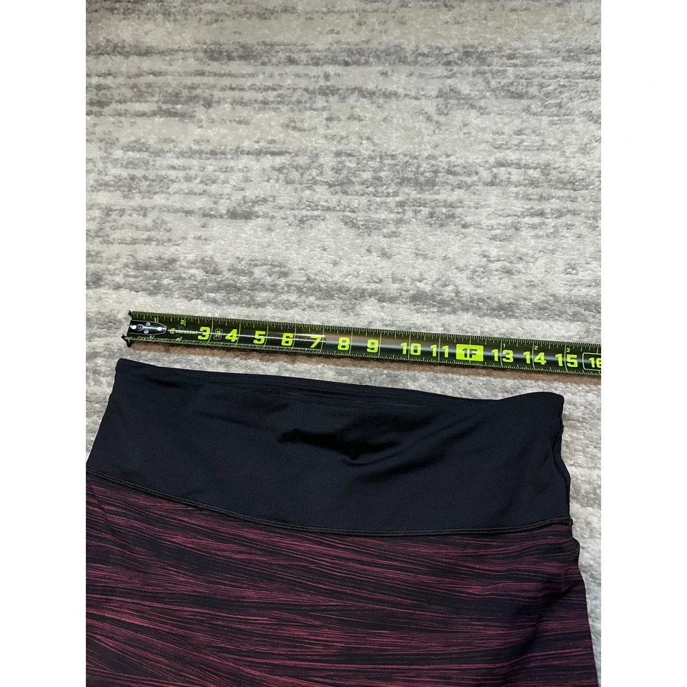 Lululemon Pace Rival Crop Women Size 10 Burgundy Black Space‎ Dye Leggings